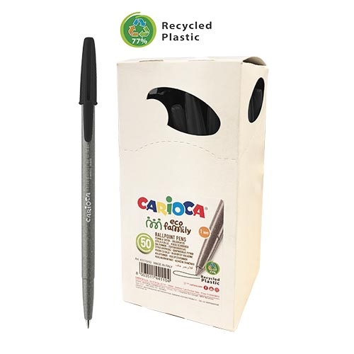 Balpennen Eco -  zwart - 50 stuks - Carioca