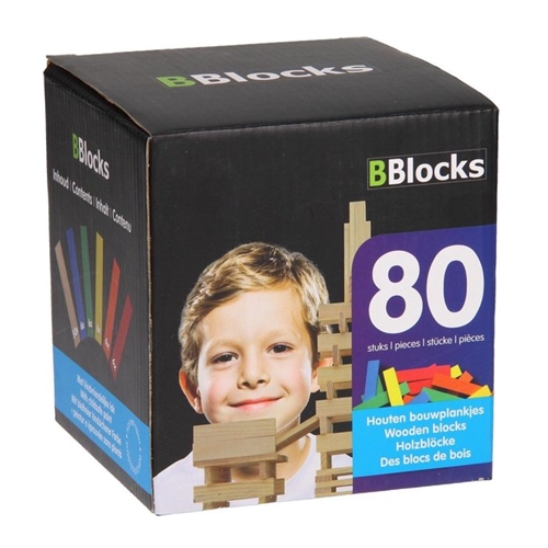 BBlocks gekleurde houten blouwplankjes | 80 stuks