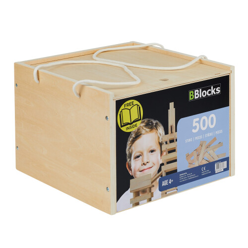 BBlocks houten bouwplankjes | 500 stuks houten kist
