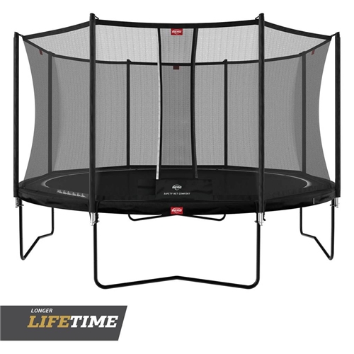 BERG Trampoline Favorit Regular 380 Black + Safety Net Comfort