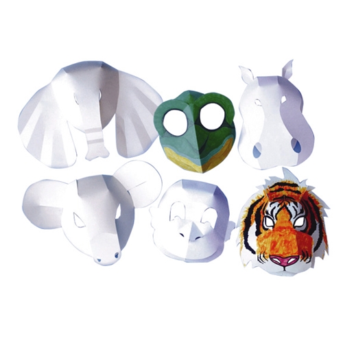 Blanco dierenmaskers - 30 stuks