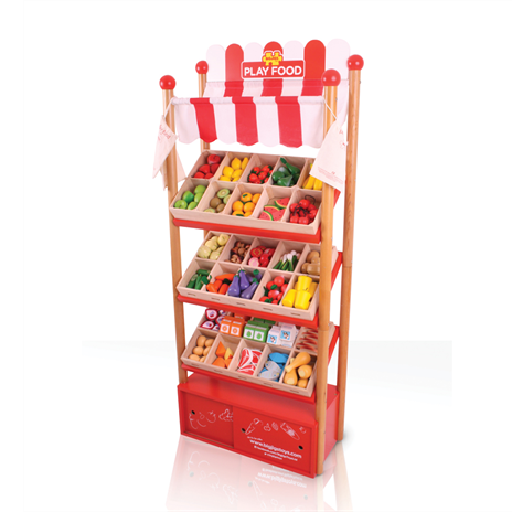 Houten marktkraam incl. eten