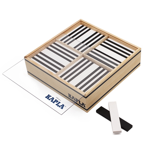 KAPLA Black and white case | 100 bouwplankjes