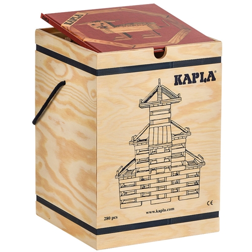 KAPLA houten kist met boek | 280 bouwplankjes