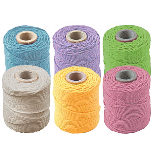 Katoendraad - Macramé | Set van 6 pastelkleuren