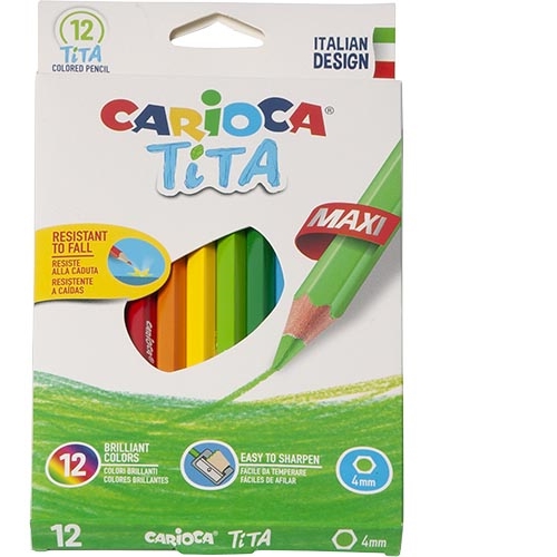 Kleurpotloden dik - 12 stuks - Carioca Tita