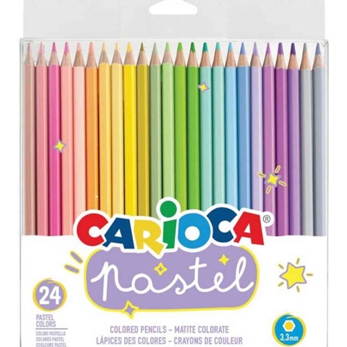 Kleurpotloden dunne punt - pastel - 24 stuks - Carioca