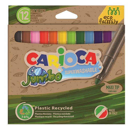 Kleurstiften dikke punt ECO - 12 stuks - Carioca Jumbo