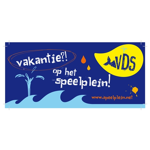 Speepleinsticker 'vakantie? op het speelplein!' walvis