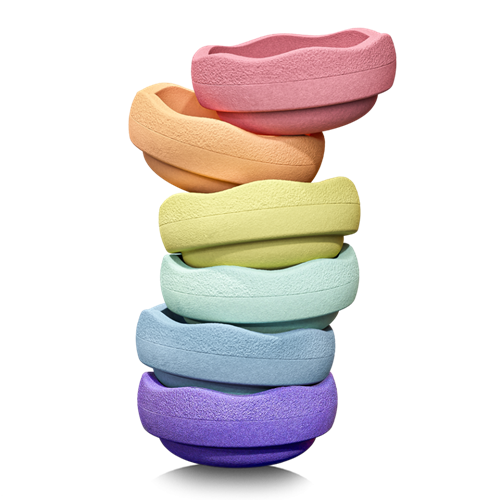 Stapelstein Rainbow pastel | set van 6 stuks